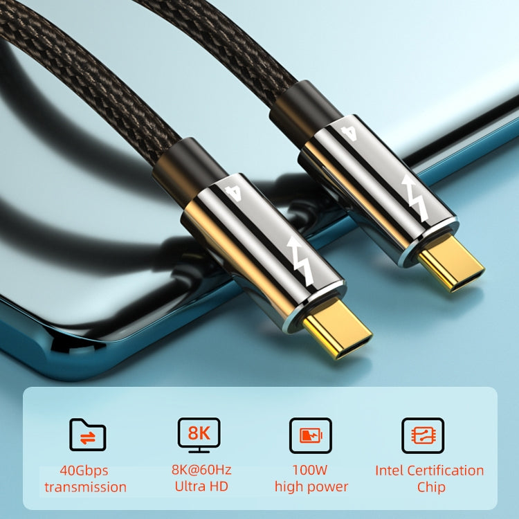 100W Type-C to Type-C Compatible Thunderbolt 4 Full-function Data Cable, Length:0.5m - USB-C & Type-C Cable by PMC TechLife | Online Shopping South Africa | PMC TechLife | Buy Now Pay Later Mobicred