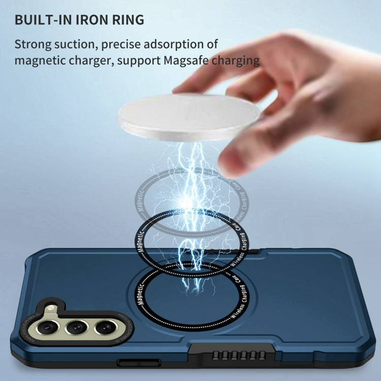 For Samsung Galaxy S21 FE 5G MagSafe Shockproof Armor Phone Case(Dark Blue) - Galaxy Phone Cases by PMC TechLife | Online Shopping South Africa | PMC TechLife