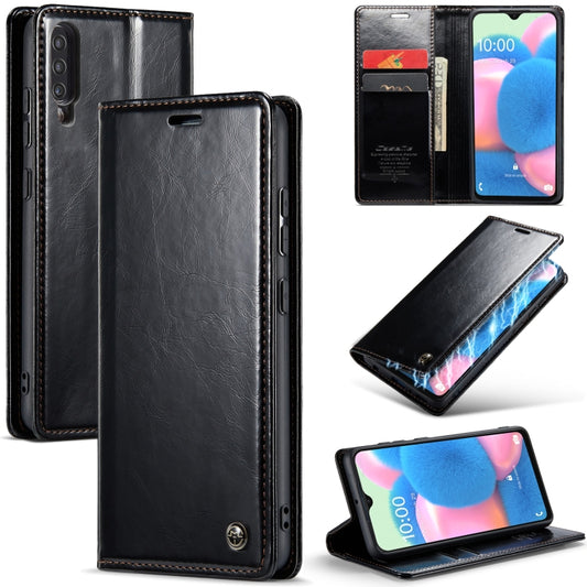 For Samsung Galaxy A30s／A50s／A50 CaseMe 003 Crazy Horse Texture Leather Phone Case(Black) - Galaxy Phone Cases by CaseMe | Online Shopping South Africa | PMC Jewellery | Buy Now Pay Later Mobicred