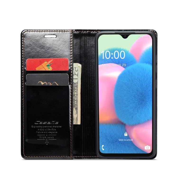 For Samsung Galaxy A30s／A50s／A50 CaseMe 003 Crazy Horse Texture Leather Phone Case(Black) - Galaxy Phone Cases by CaseMe | Online Shopping South Africa | PMC Jewellery | Buy Now Pay Later Mobicred