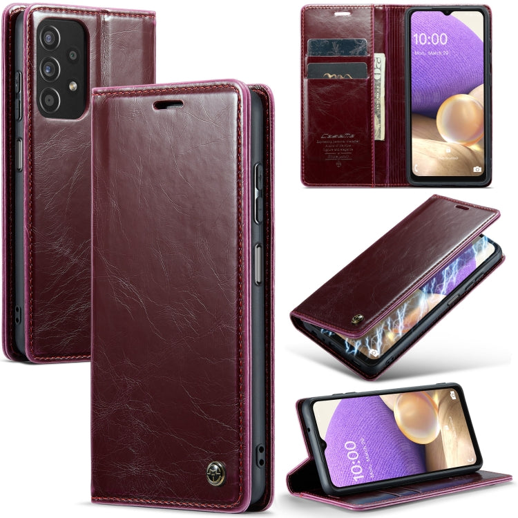 For Samsung Galaxy A32 5G／M32 5G CaseMe 003 Crazy Horse Texture Leather Phone Case(Wine Red) - Galaxy Phone Cases by CaseMe | Online Shopping South Africa | PMC Jewellery | Buy Now Pay Later Mobicred