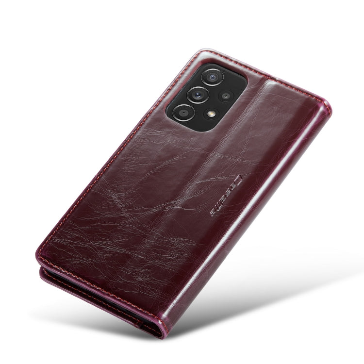 For Samsung Galaxy A32 5G／M32 5G CaseMe 003 Crazy Horse Texture Leather Phone Case(Wine Red) - Galaxy Phone Cases by CaseMe | Online Shopping South Africa | PMC Jewellery | Buy Now Pay Later Mobicred