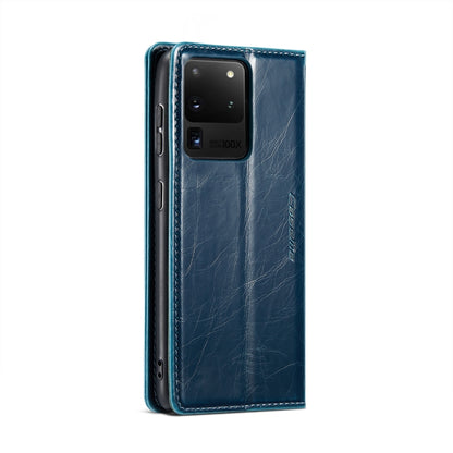 For Samsung Galaxy S20 Ultra CaseMe 003 Crazy Horse Texture Leather Phone Case(Blue) - Galaxy Phone Cases by CaseMe | Online Shopping South Africa | PMC Jewellery | Buy Now Pay Later Mobicred