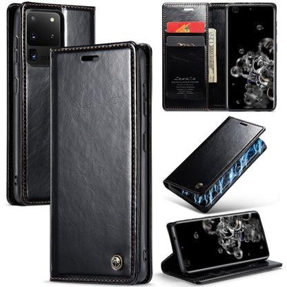 For Samsung Galaxy S20 Ultra CaseMe 003 Crazy Horse Texture Leather Phone Case(Black) - Galaxy Phone Cases by CaseMe | Online Shopping South Africa | PMC Jewellery | Buy Now Pay Later Mobicred