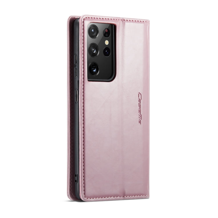 For Samsung Galaxy S21 Ultra 5G CaseMe 003 Crazy Horse Texture Leather Phone Case(Rose Gold) - Galaxy S21 Ultra 5G Cases by CaseMe | Online Shopping South Africa | PMC Jewellery | Buy Now Pay Later Mobicred