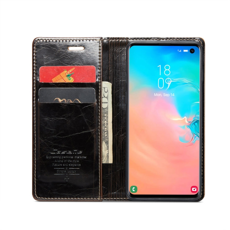 For Samsung Galaxy S10e CaseMe 003 Crazy Horse Texture Leather Phone Case(Coffee) - Galaxy Phone Cases by CaseMe | Online Shopping South Africa | PMC Jewellery | Buy Now Pay Later Mobicred