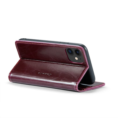 For iPhone 11 CaseMe 003 Crazy Horse Texture Leather Phone Case(Red) - iPhone 11 Cases by CaseMe | Online Shopping South Africa | PMC Jewellery | Buy Now Pay Later Mobicred