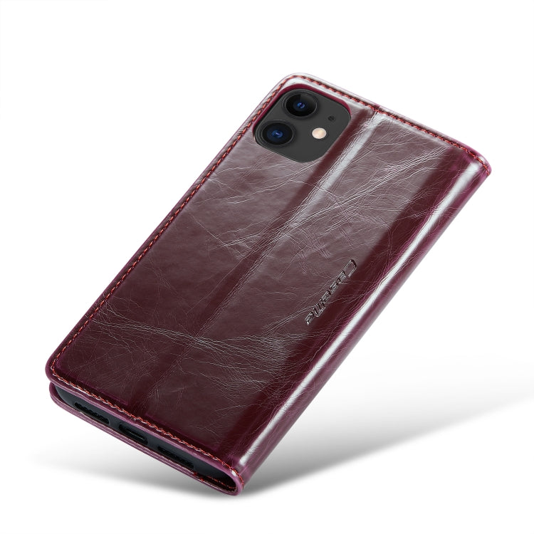 For iPhone 11 CaseMe 003 Crazy Horse Texture Leather Phone Case(Red) - iPhone 11 Cases by CaseMe | Online Shopping South Africa | PMC Jewellery | Buy Now Pay Later Mobicred