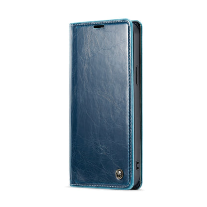 For iPhone 12 Pro Max CaseMe 003 Crazy Horse Texture Leather Phone Case(Blue) - iPhone 12 Pro Max Cases by CaseMe | Online Shopping South Africa | PMC Jewellery | Buy Now Pay Later Mobicred