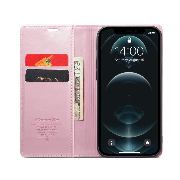 For iPhone 12 Pro Max CaseMe 003 Crazy Horse Texture Leather Phone Case(Rose Gold) - iPhone 12 Pro Max Cases by CaseMe | Online Shopping South Africa | PMC Jewellery | Buy Now Pay Later Mobicred