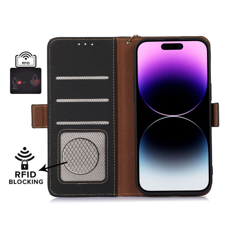 For Nokia X30 5G Genuine Leather Magnetic RFID Leather Phone Case(Black) - Nokia Cases by PMC TechLife | Online Shopping South Africa | PMC TechLife | Buy Now Pay Later Mobicred