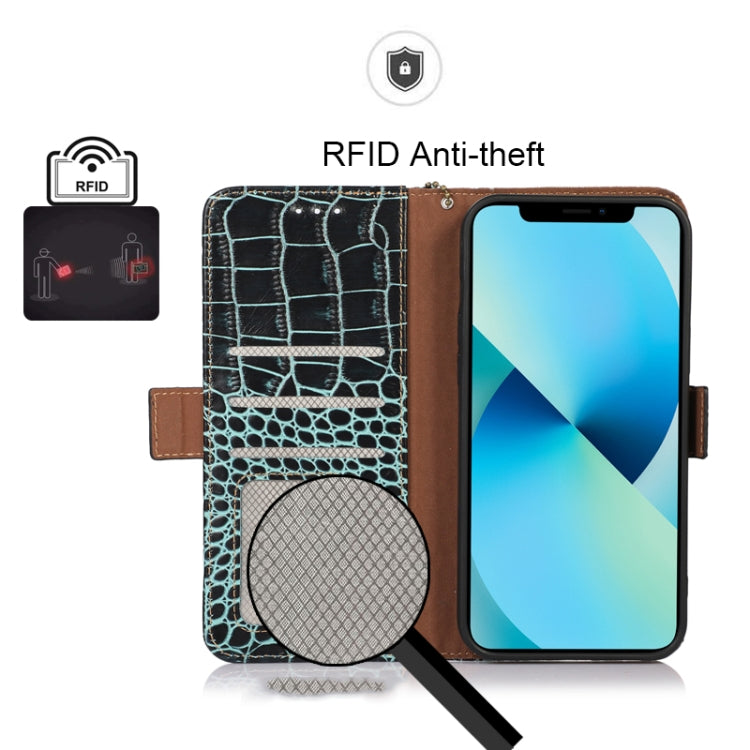 For Honor 80 Crocodile Top Layer Cowhide Leather Phone Case(Green) - Honor Cases by PMC TechLife | Online Shopping South Africa | PMC TechLife | Buy Now Pay Later Mobicred