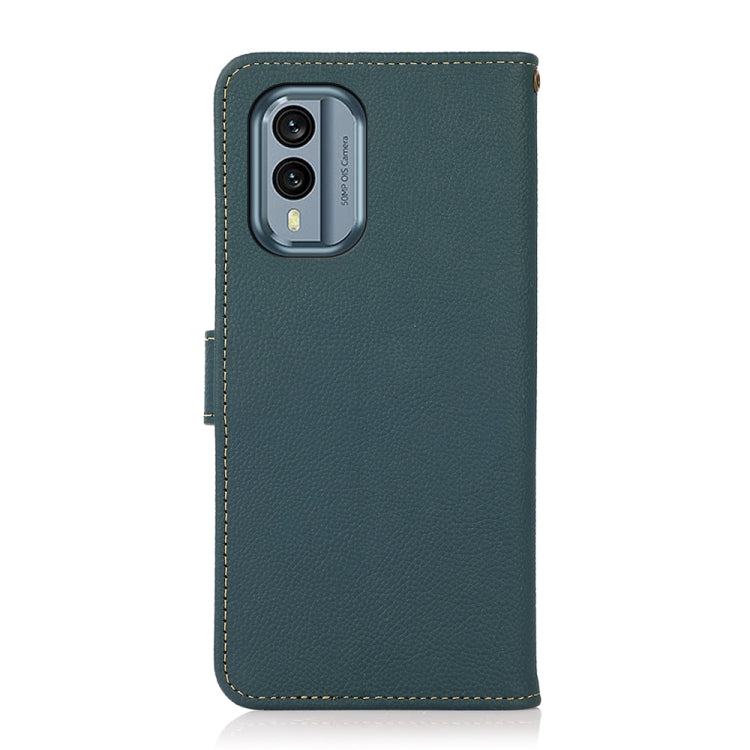 For Nokia X30 5G KHAZNEH Custer Genuine Leather RFID Phone Case(Green) - Nokia Cases by PMC TechLife | Online Shopping South Africa | PMC TechLife | Buy Now Pay Later Mobicred