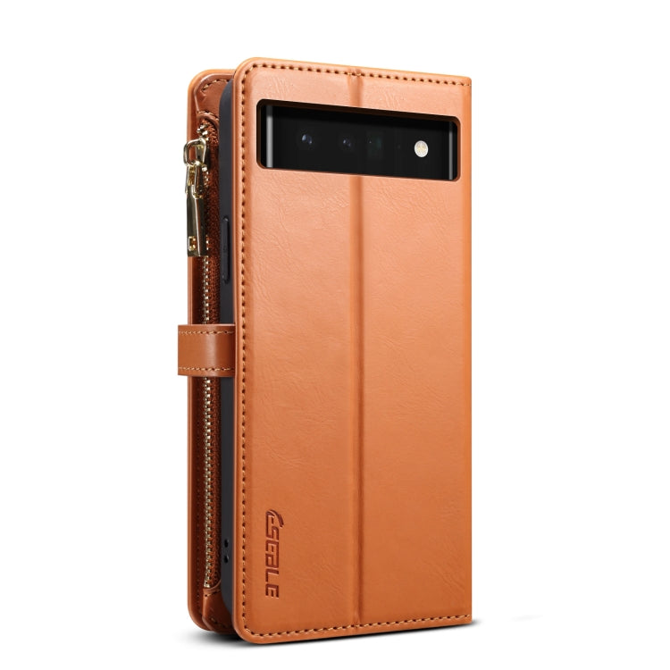 For Google Pixel 6 ESEBLE Star Series Lanyard Zipper Wallet RFID Leather Case(Brown) - Google Cases by ESEBLE | Online Shopping South Africa | PMC TechLife | Buy Now Pay Later Mobicred