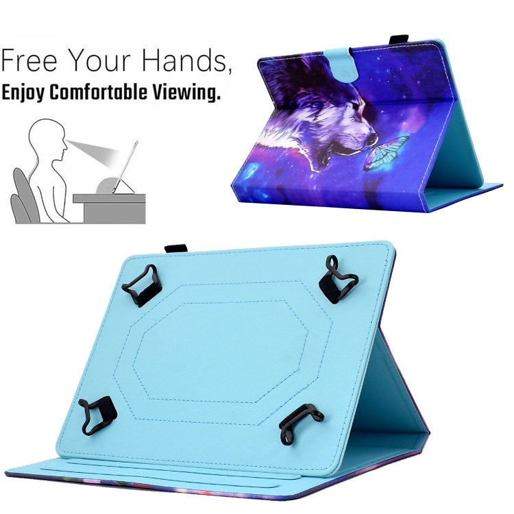 For 10 inch Tablet Electric Pressed TPU Leather Tablet Case(Butterfly Wolf) - 10 - 11 inch by PMC TechLife | Online Shopping South Africa | PMC TechLife | Buy Now Pay Later Mobicred