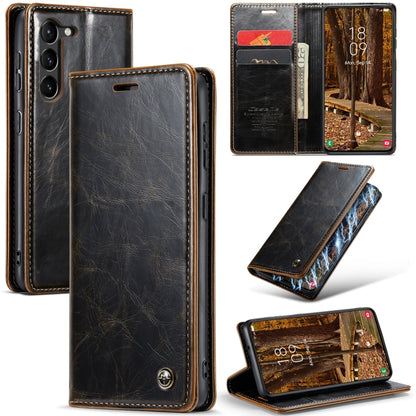 For Samsung Galaxy S23 5G CaseMe 003 Crazy Horse Texture Leather Phone Case(Coffee) - Galaxy S23 5G Cases by CaseMe | Online Shopping South Africa | PMC Jewellery | Buy Now Pay Later Mobicred