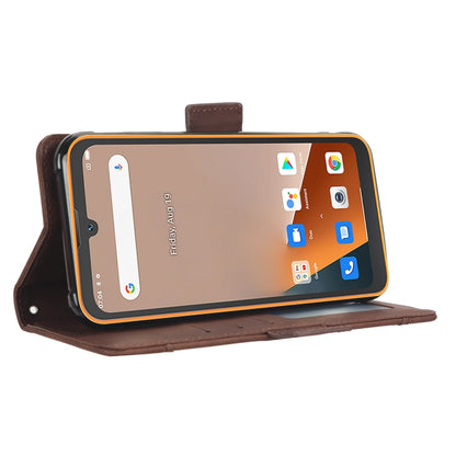 For Blackview BV5200 Skin Feel Calf Texture Card Slots Leather Phone Case(Brown) - More Brand by PMC Jewellery | Online Shopping South Africa | PMC Jewellery | Buy Now Pay Later Mobicred