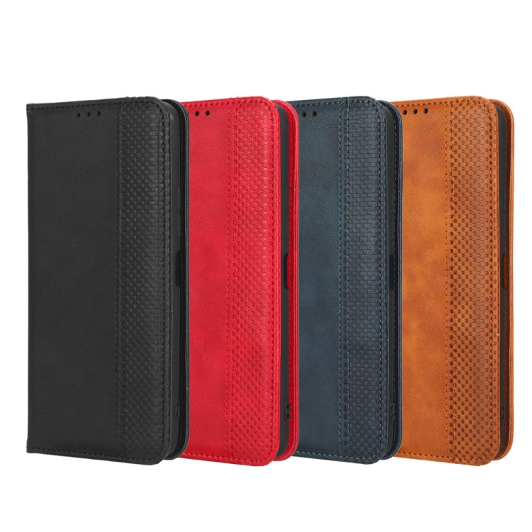 For Blackview BV5200 Magnetic Buckle Retro Texture Leather Phone Case(Black) - More Brand by PMC TechLife | Online Shopping South Africa | PMC TechLife