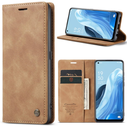 For OPPO Reno7 4G Indonesia/F21 Pro 4G/Reno8 4G CaseMe 013 Multifunctional Horizontal Flip Leather Phone Case(Brown) - OPPO Cases by CaseMe | Online Shopping South Africa | PMC Jewellery | Buy Now Pay Later Mobicred