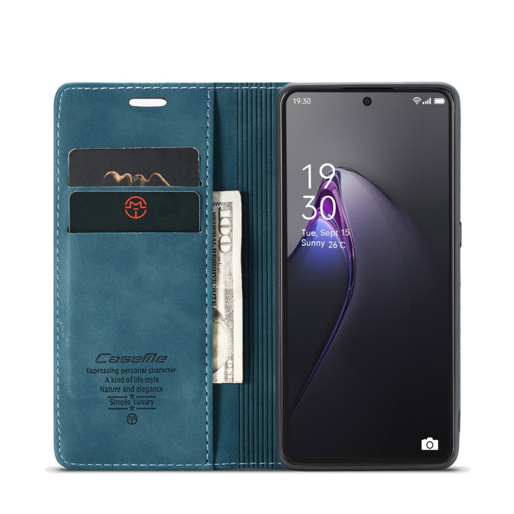 For OPPO Reno8 Pro 5G Global CaseMe 013 Multifunctional Horizontal Flip Leather Phone Case(Blue) - OPPO Cases by CaseMe | Online Shopping South Africa | PMC Jewellery | Buy Now Pay Later Mobicred