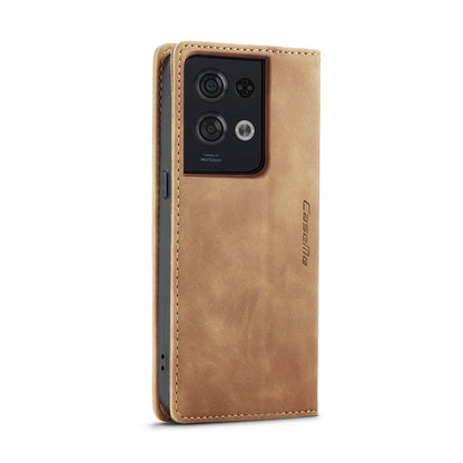 For OPPO Reno8 Pro 5G Global CaseMe 013 Multifunctional Horizontal Flip Leather Phone Case(Brown) - OPPO Cases by CaseMe | Online Shopping South Africa | PMC Jewellery | Buy Now Pay Later Mobicred