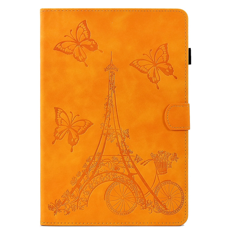 For Lenovo M10 Plus Tower Embossed Leather Smart Tablet Case(Khaki) - Lenovo by PMC TechLife | Online Shopping South Africa | PMC TechLife | Buy Now Pay Later Mobicred