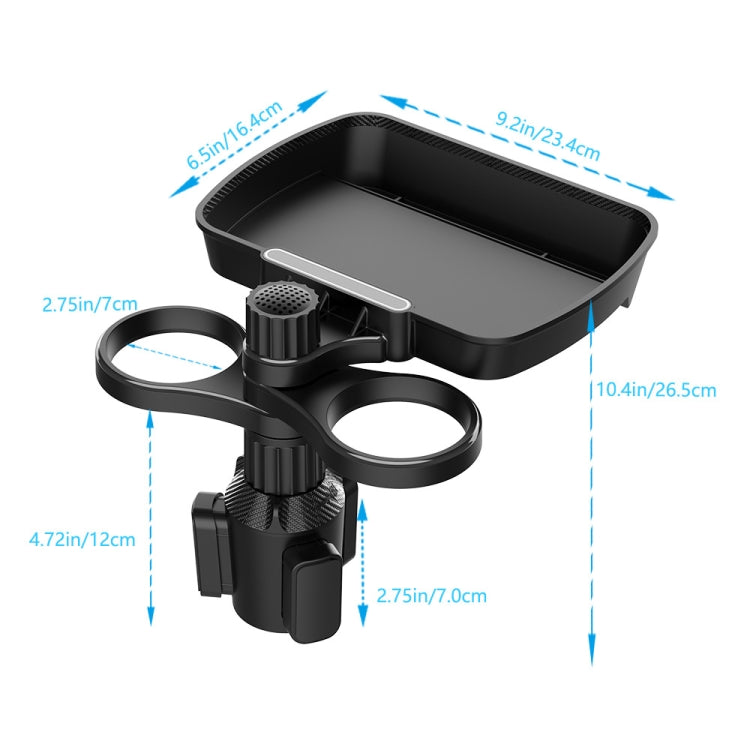 B09 Car Drink Water Cup Holder 360 Degree Rotating Dinner Plate(Black) - Car Drink Holders by PMC Jewellery | Online Shopping South Africa | PMC Jewellery | Buy Now Pay Later Mobicred