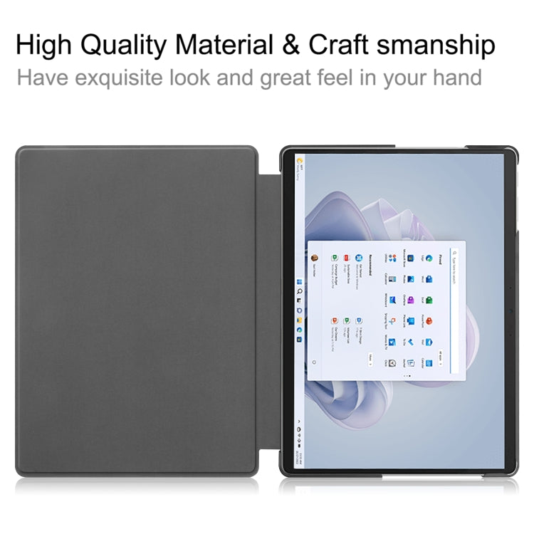 For Microsoft Surface Pro 9 Custer Pure Color Holder Leather Tablet Case(Dark Blue) - Microsoft by PMC TechLife | Online Shopping South Africa | PMC TechLife | Buy Now Pay Later Mobicred