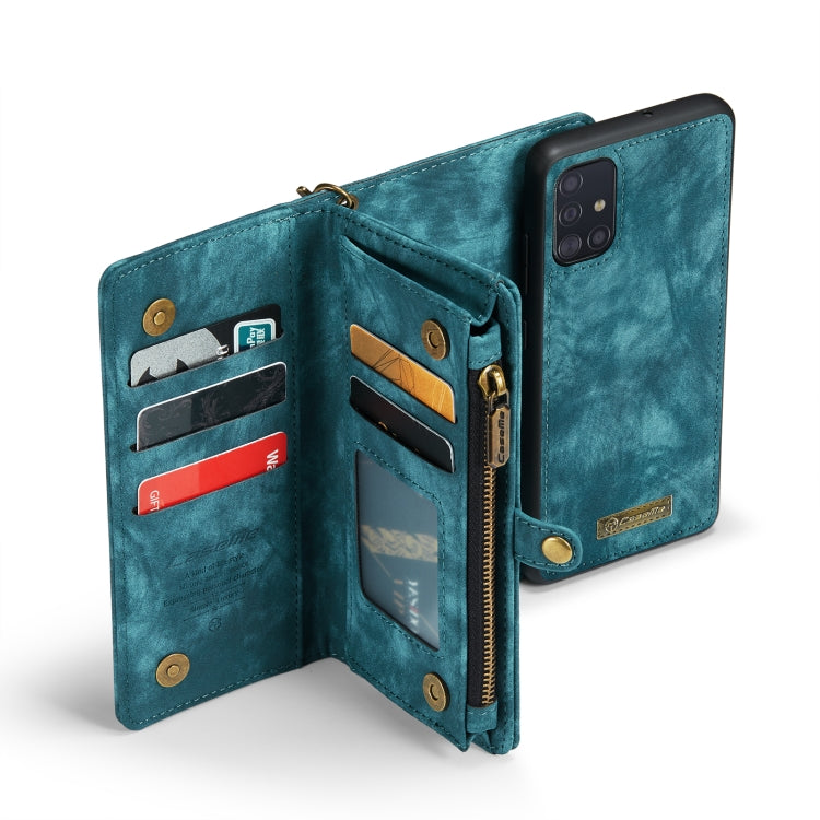 For Samsung Galaxy A51 CaseMe-008 Detachable Multifunctional Flip Leather Phone Case(Blue) - Galaxy Phone Cases by CaseMe | Online Shopping South Africa | PMC Jewellery | Buy Now Pay Later Mobicred