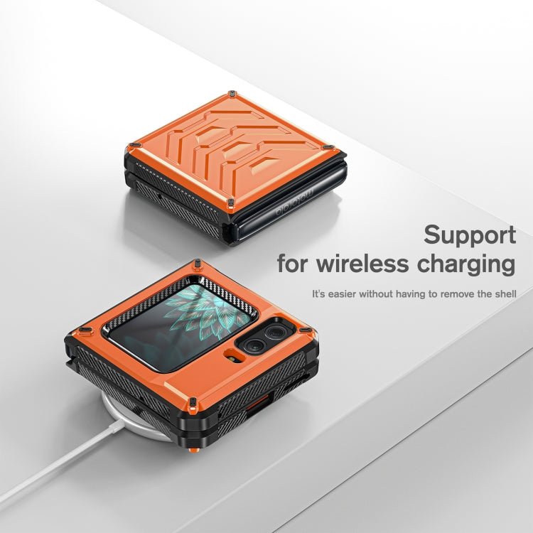 For Motorola Razr 2022 All-inclusive Shockproof Folding Phone Case(Orange) - Motorola Cases by PMC TechLife | Online Shopping South Africa | PMC TechLife | Buy Now Pay Later Mobicred