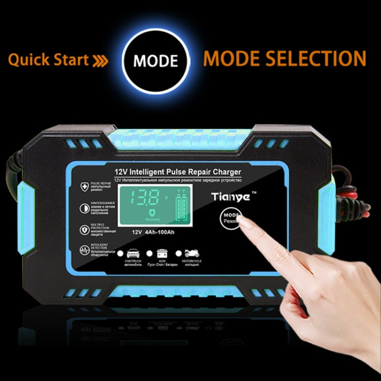 Motorcycle / Car Battery Smart Charger with LCD Creen, Plug Type:EU Plug(Blue) - Battery Charger by PMC Jewellery | Online Shopping South Africa | PMC Jewellery | Buy Now Pay Later Mobicred