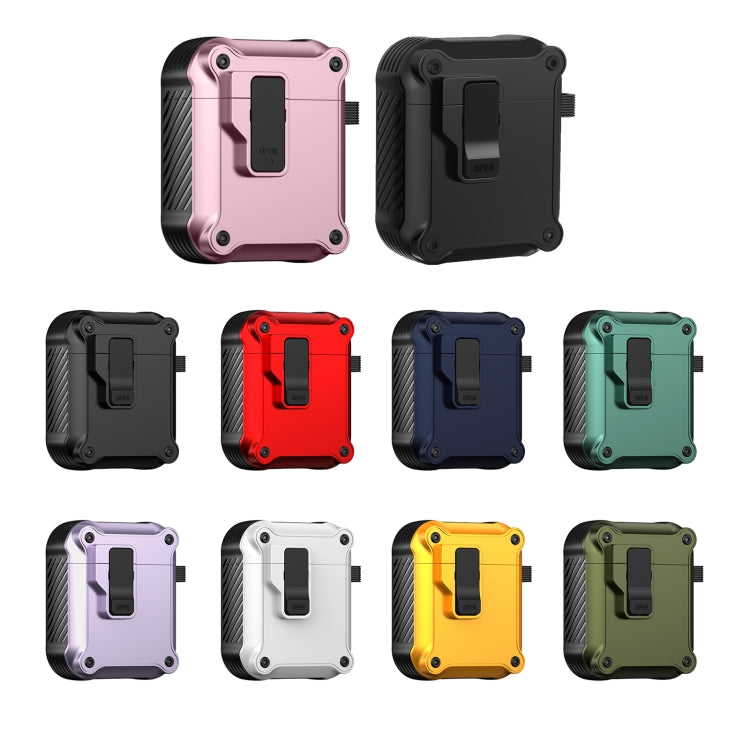 For AirPods 1 / 2 Eagle Shockproof Earphone Protective Case with Switch(Purple) - For AirPods 1/2 by PMC Jewellery | Online Shopping South Africa | PMC Jewellery | Buy Now Pay Later Mobicred