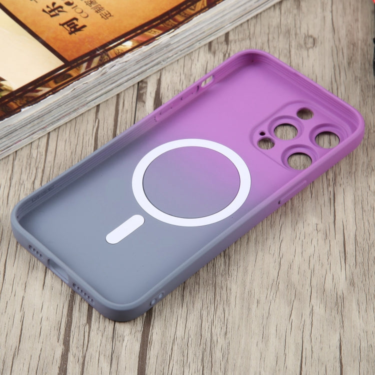 For iPhone 14 Liquid TPU Silicone Gradient MagSafe Phone Case(Purple) - iPhone 14 Cases by PMC Jewellery | Online Shopping South Africa | PMC Jewellery