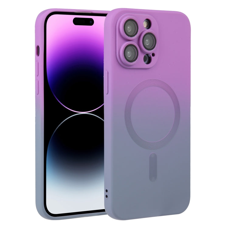 For iPhone 14 Pro Liquid TPU Silicone Gradient MagSafe Phone Case(Purple) - iPhone 14 Pro Cases by PMC TechLife | Online Shopping South Africa | PMC TechLife