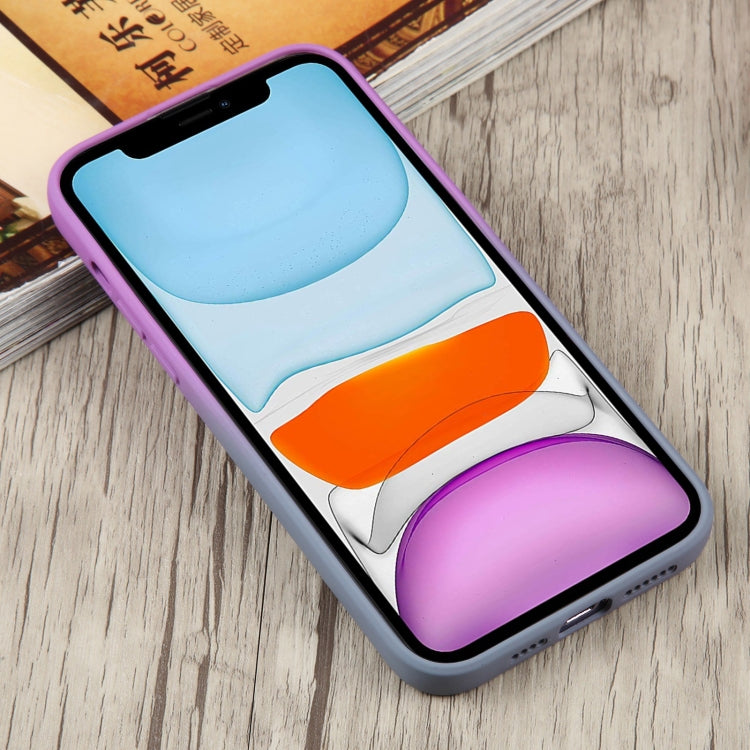 For iPhone 11 Liquid TPU Silicone Gradient MagSafe Phone Case(Purple) - iPhone 11 Cases by PMC Jewellery | Online Shopping South Africa | PMC Jewellery