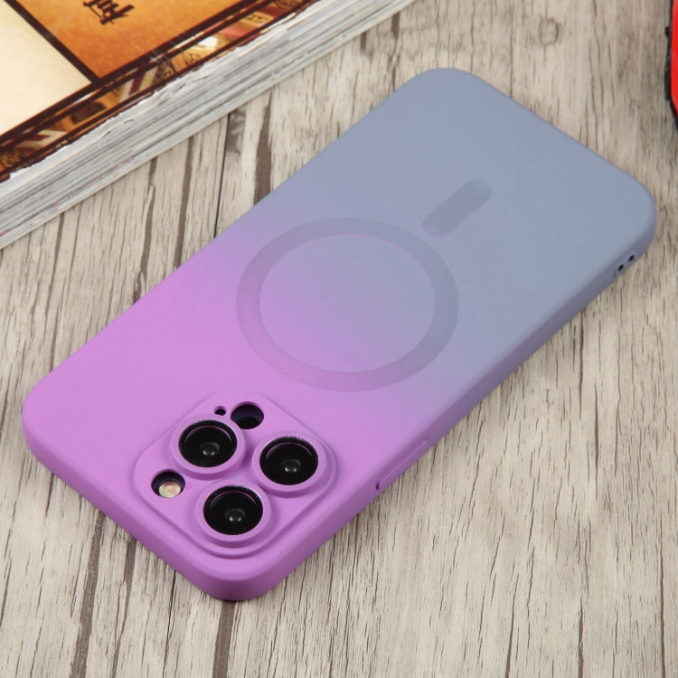 For iPhone 11 Liquid TPU Silicone Gradient MagSafe Phone Case(Purple) - iPhone 11 Cases by PMC Jewellery | Online Shopping South Africa | PMC Jewellery