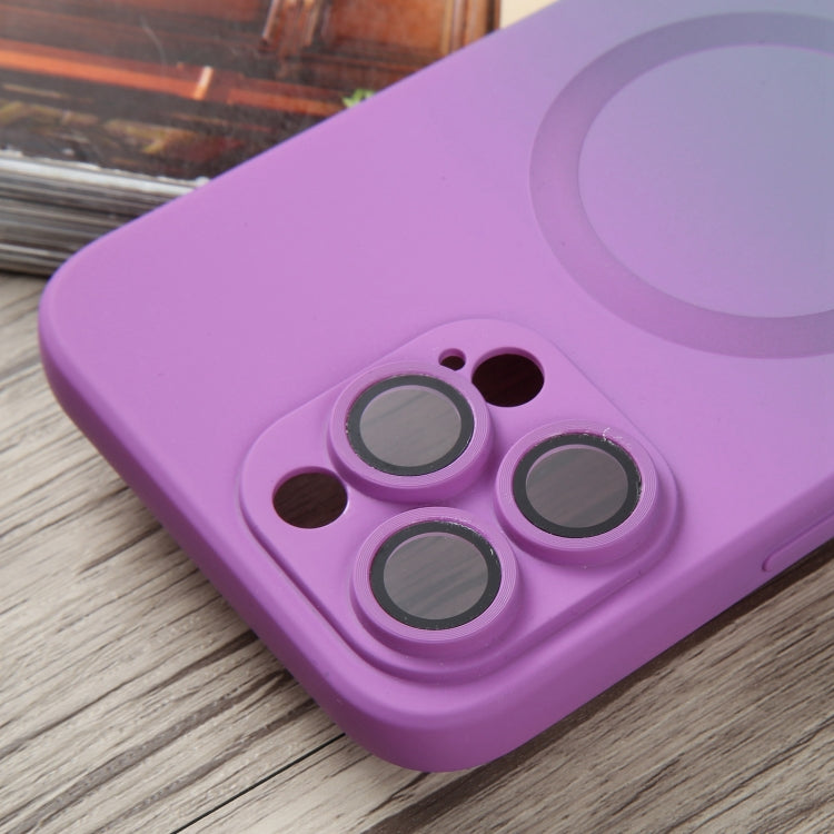 For iPhone 11 Liquid TPU Silicone Gradient MagSafe Phone Case(Purple) - iPhone 11 Cases by PMC TechLife | Online Shopping South Africa | PMC TechLife