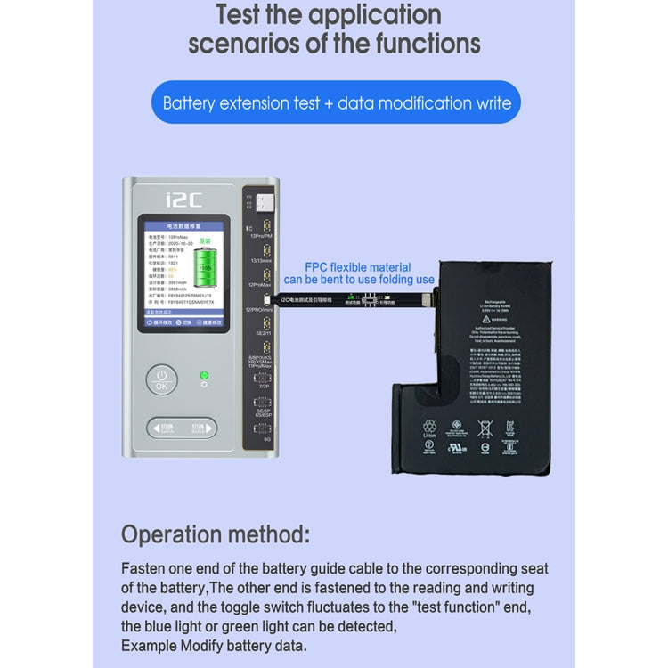 For iPhone 8 / 8 Plus / X / XR / XS / XS Max / 11 Pro / 11 Pro Max i2C Battery Boot Strap Test Flex Cable - Test Tools by PMC TechLife | Online Shopping South Africa | PMC TechLife