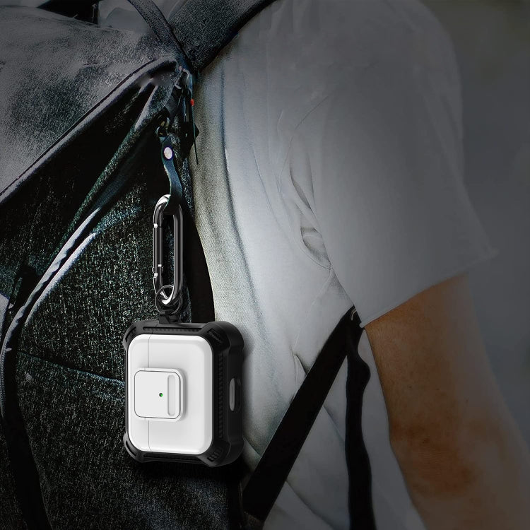 For AirPods 3 TPU + PC Shockproof Earphone Protective Case with Switch(White) - For AirPods 3 by PMC Jewellery | Online Shopping South Africa | PMC Jewellery | Buy Now Pay Later Mobicred