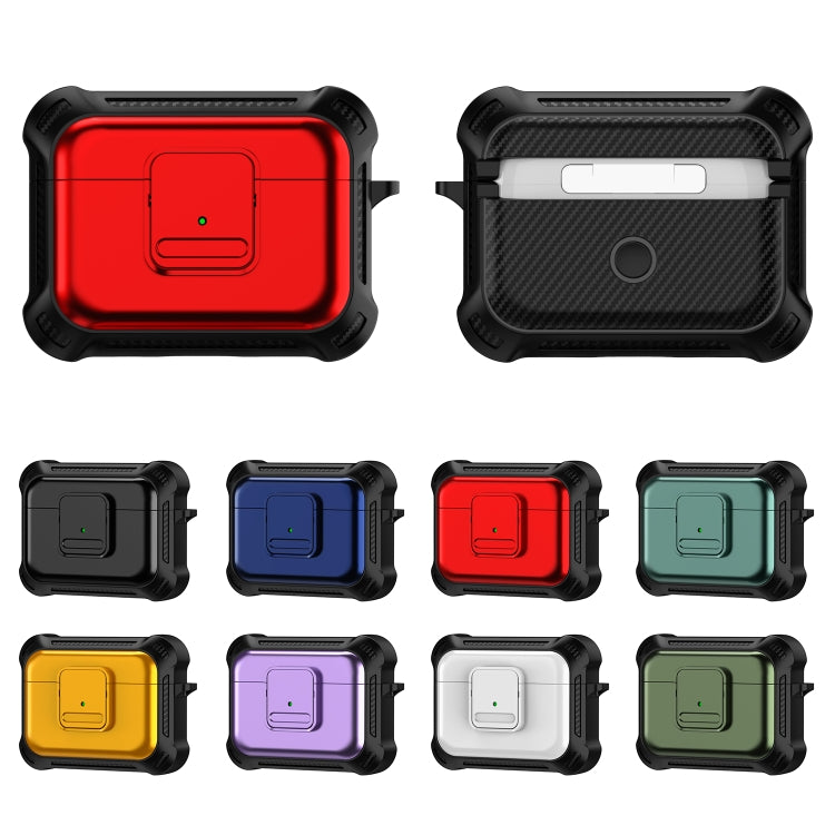 For AirPods Pro 2 TPU + PC Shockproof Earphone Protective Case with Switch(Purple) - For AirPods Pro 2 by PMC Jewellery | Online Shopping South Africa | PMC Jewellery | Buy Now Pay Later Mobicred