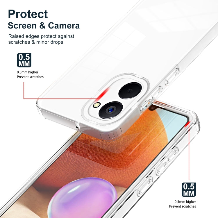 For Realme 10 4G 3 in 1 Clear TPU Color PC Frame Phone Case(White) - Realme Cases by PMC Jewellery | Online Shopping South Africa | PMC Jewellery | Buy Now Pay Later Mobicred