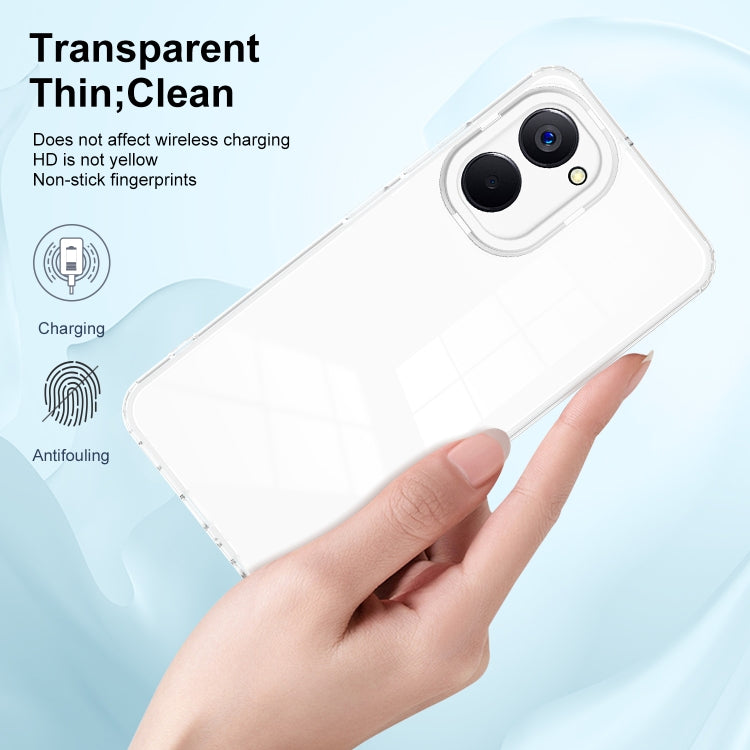 For Realme 10 4G 3 in 1 Clear TPU Color PC Frame Phone Case(White) - Realme Cases by PMC Jewellery | Online Shopping South Africa | PMC Jewellery | Buy Now Pay Later Mobicred