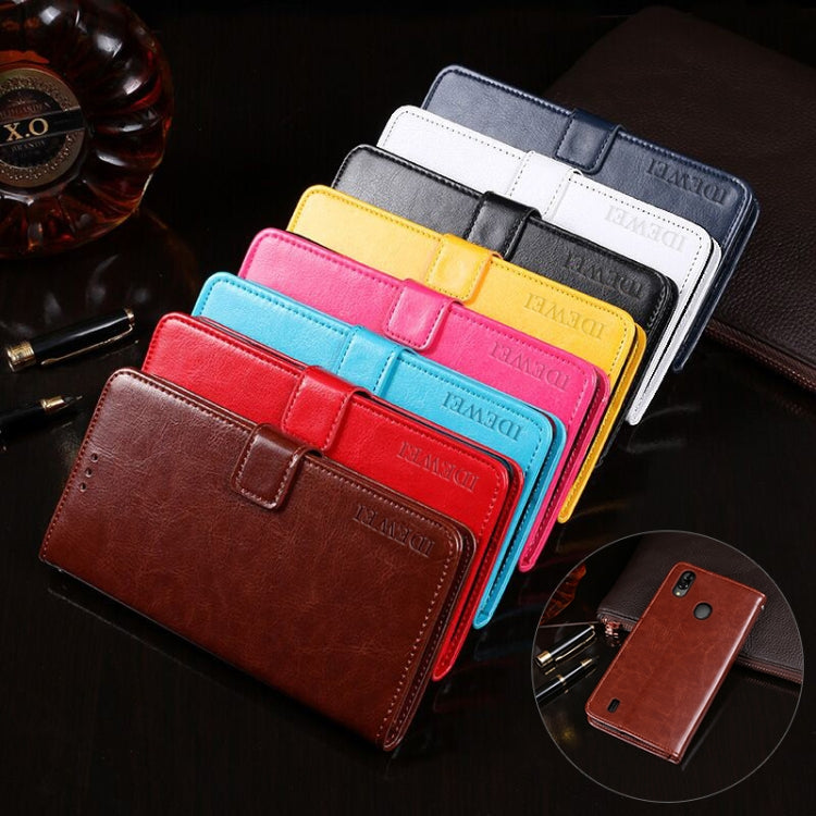 For Blackview A60 Pro idewei Crazy Horse Texture Horizontal Flip Leather Case with Holder & Card Slots & Wallet(White) - More Brand by idewei | Online Shopping South Africa | PMC TechLife | Buy Now Pay Later Mobicred
