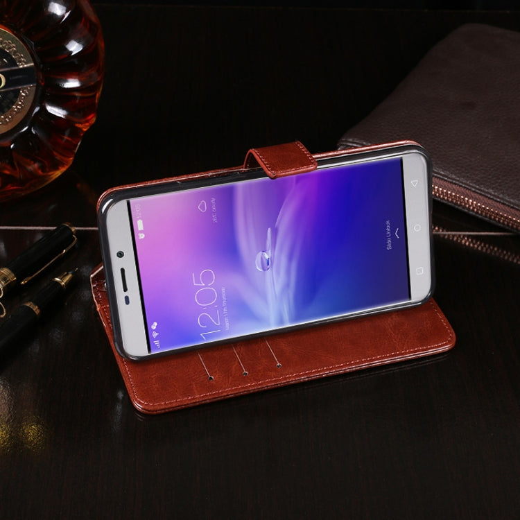 For Blackview R7 idewei Crazy Horse Texture Horizontal Flip Leather Case with Holder & Card Slots & Wallet(Rose Red) - More Brand by idewei | Online Shopping South Africa | PMC Jewellery | Buy Now Pay Later Mobicred