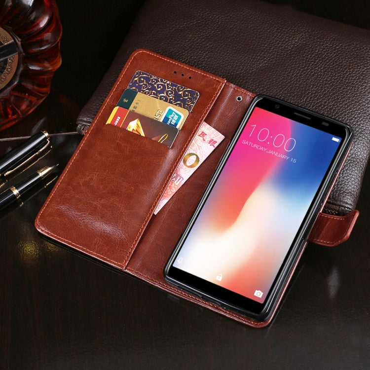 For Doogee X55 idewei  Crazy Horse Texture Horizontal Flip Leather Case with Holder & Card Slots & Wallet(Brown) - More Brand by idewei | Online Shopping South Africa | PMC Jewellery | Buy Now Pay Later Mobicred