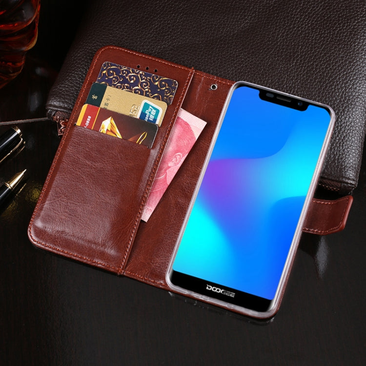 For Doogee X70 idewei  Crazy Horse Texture Horizontal Flip Leather Case with Holder & Card Slots & Wallet(Black) - More Brand by idewei | Online Shopping South Africa | PMC TechLife | Buy Now Pay Later Mobicred