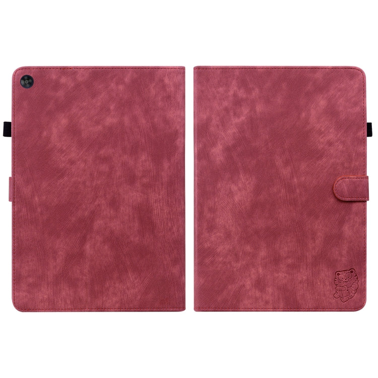 For Huawei MatePad SE Tiger Pattern Flip Leather Tablet Case(Red) - Huawei by PMC TechLife | Online Shopping South Africa | PMC TechLife | Buy Now Pay Later Mobicred