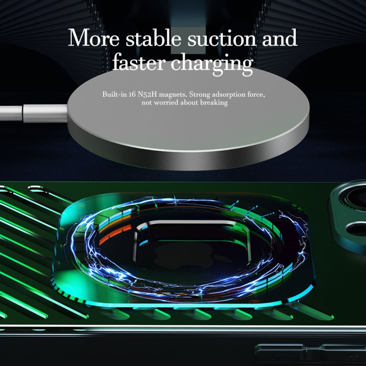 For iPhone 14 R-JUST Square Round Mirror PC+TPU Phone Case(Blue) - iPhone 14 Cases by R-JUST | Online Shopping South Africa | PMC TechLife | Buy Now Pay Later Mobicred