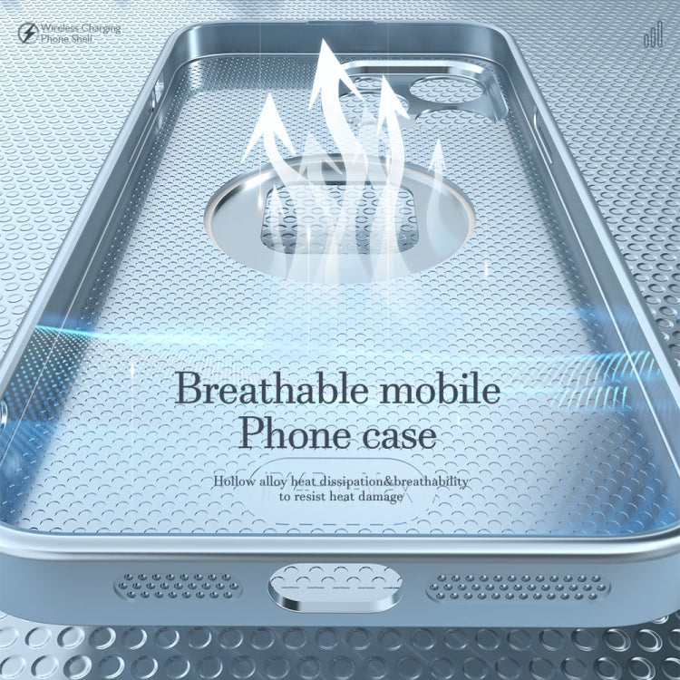 For iPhone 14 Pro R-JUST Square Round Mirror PC+TPU Phone Case(Blue) - iPhone 14 Pro Cases by R-JUST | Online Shopping South Africa | PMC TechLife