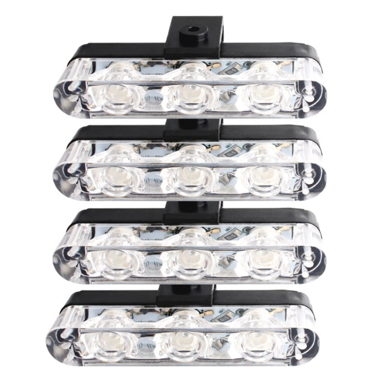 4 in 1 Car 12LEDs Grille Flash Lights Warning Lights with Wireless Remote Control, Color:Blue White - free shipping - PMC TechLife - Order now!